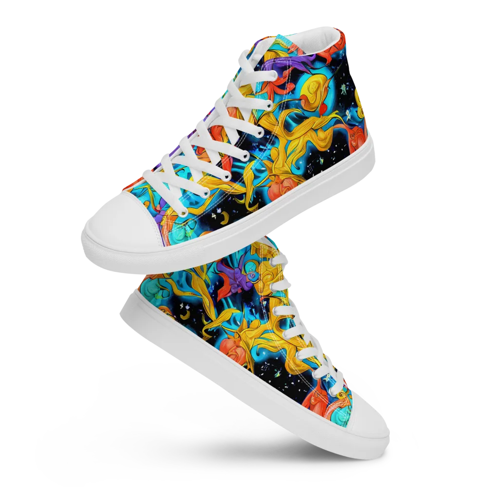 Tidal Dreams on Men's High Top Canvas Shoes — Front