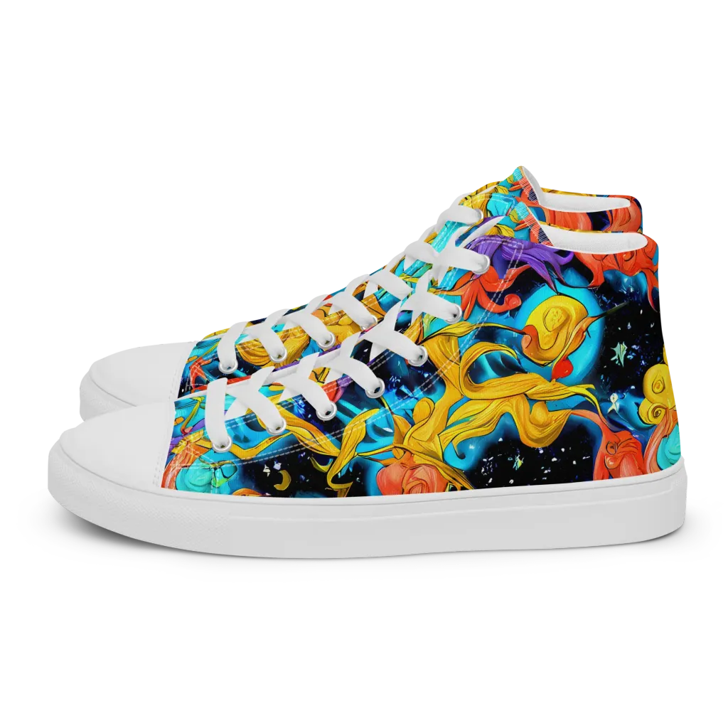 Tidal Dreams on Women's High Top Canvas Shoes — Left