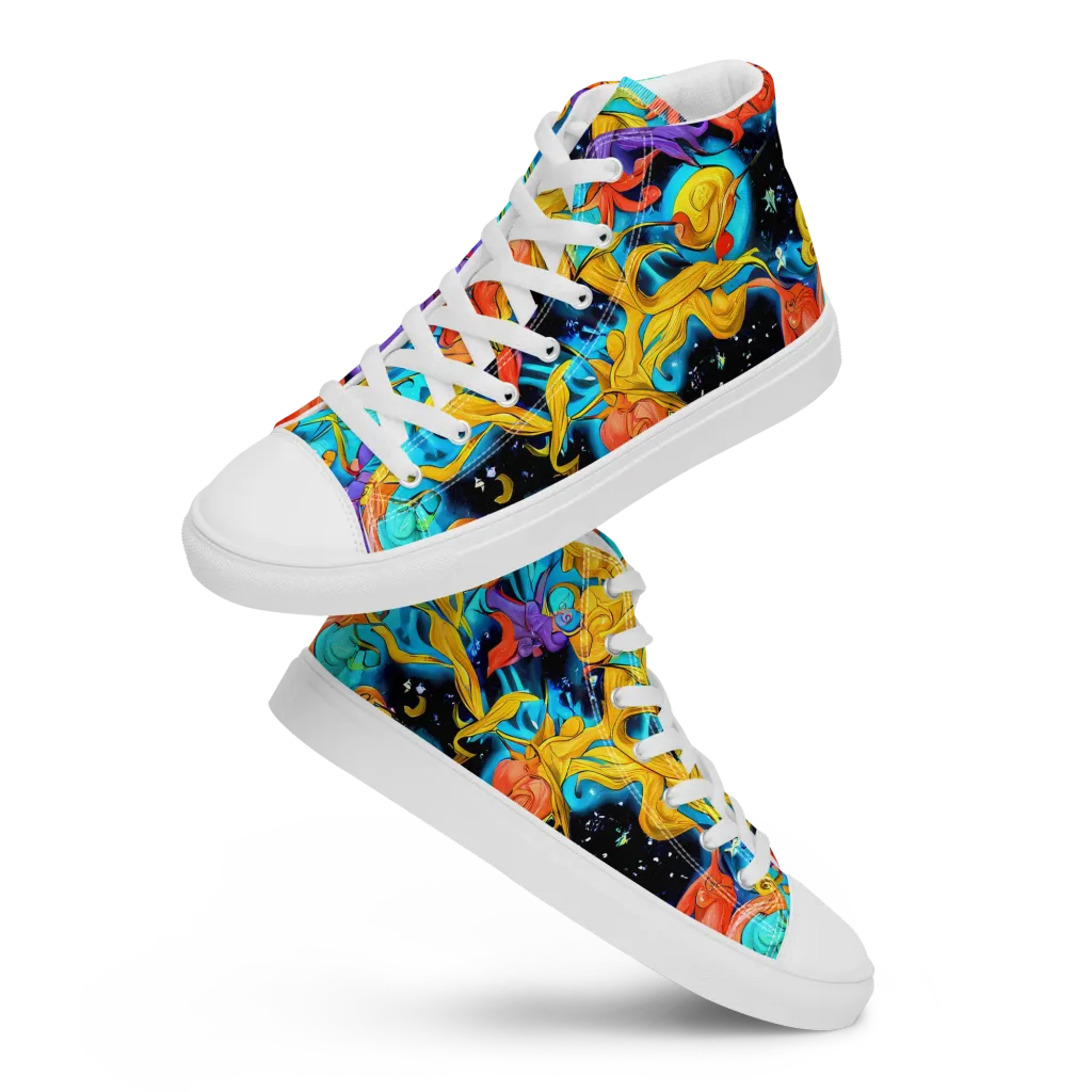 Tidal Dreams on Women's High Top Canvas Shoes — Front