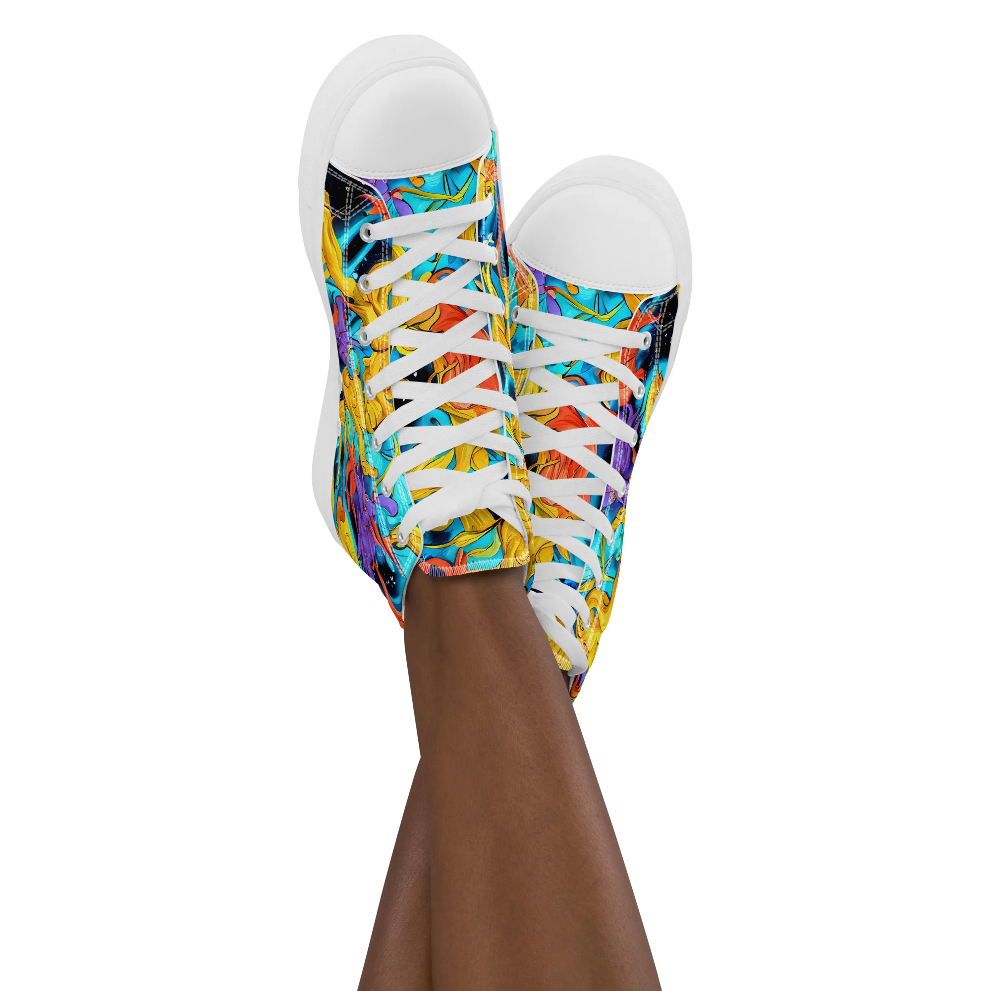 Tidal Dreams on Women's High Top Canvas Shoes — Front