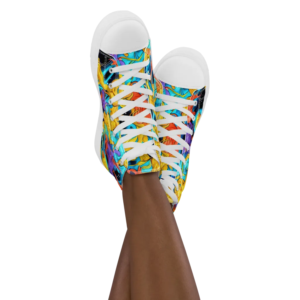 Tidal Dreams on Women's High Top Canvas Shoes — Front