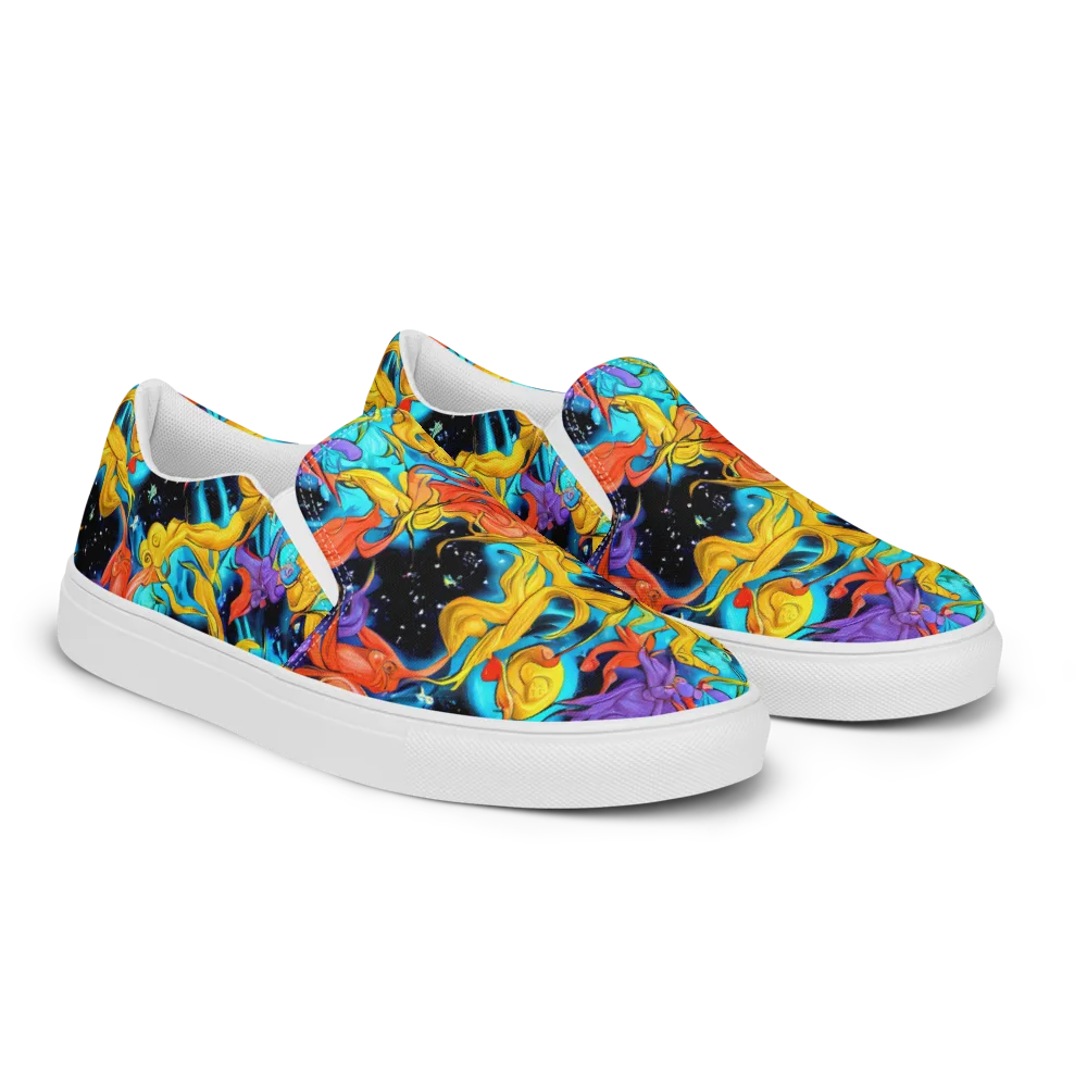 Tidal Dreams on Men's Slip-On Canvas Shoes — Right Front