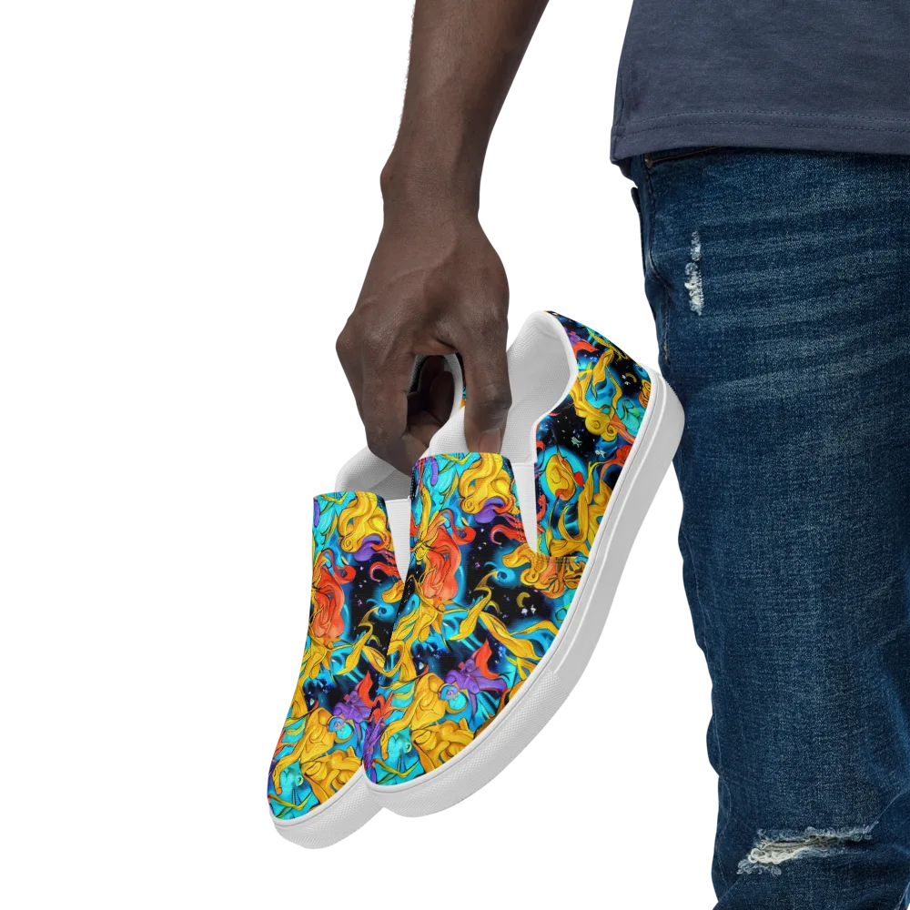 Tidal Dreams on Men's Slip-On Canvas Shoes — Left Front