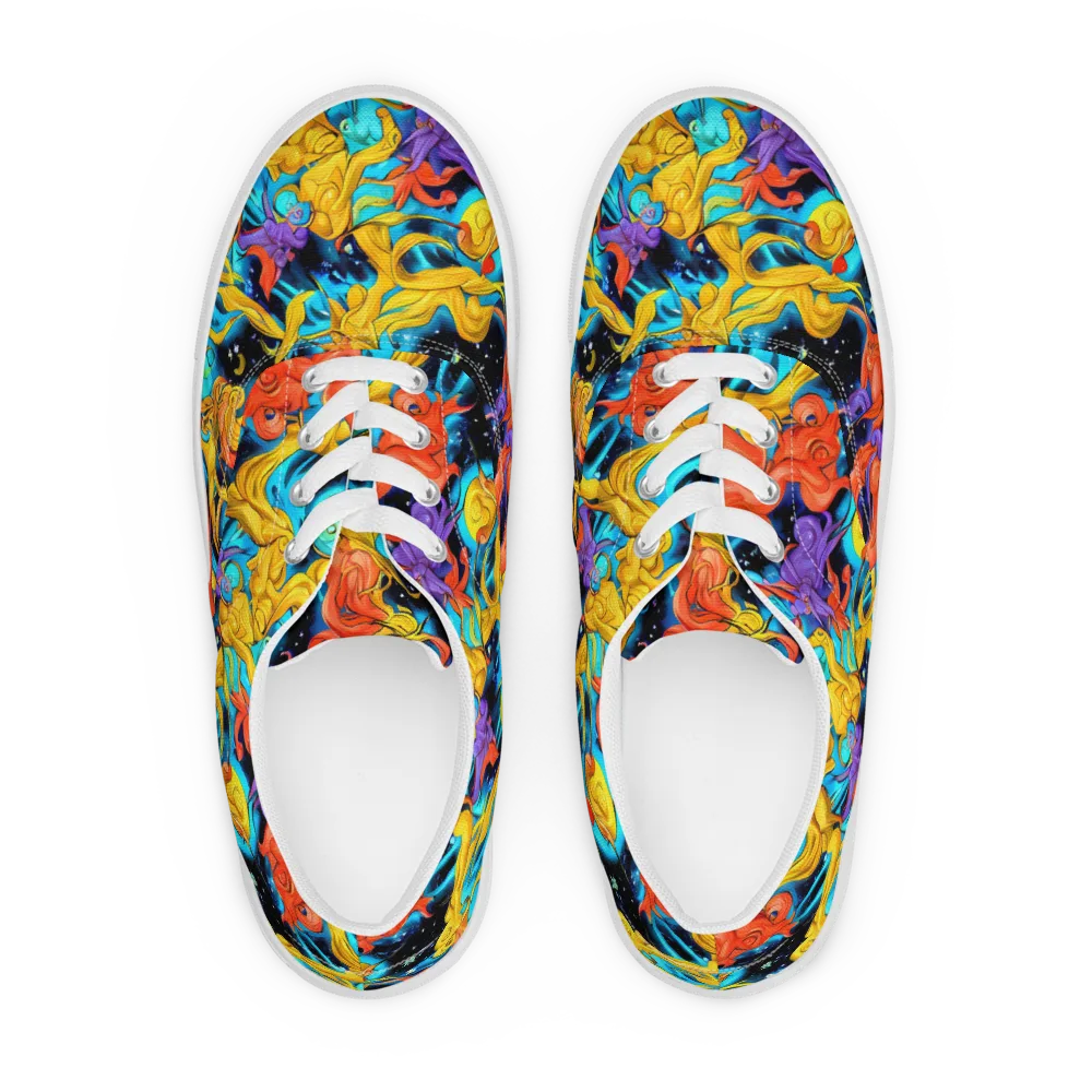 Tidal Dreams on Men's Lace-Up Canvas Shoes — Front
