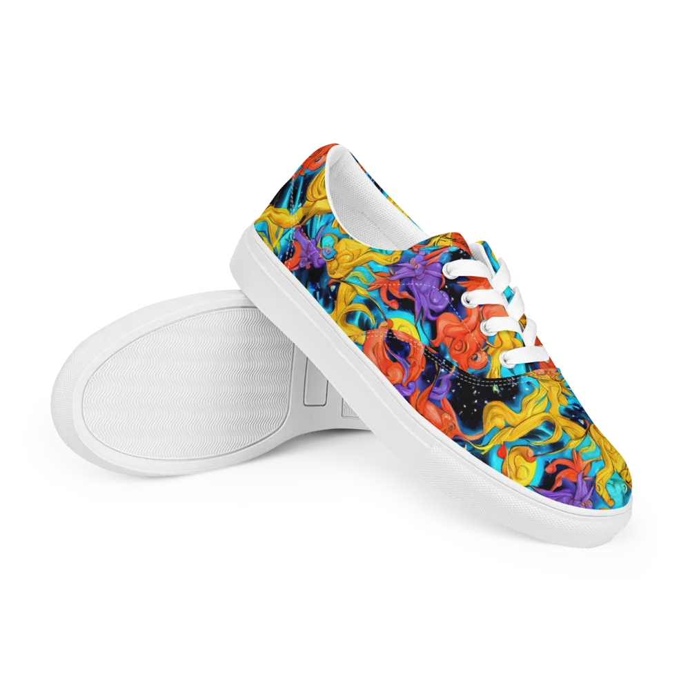 Tidal Dreams on Men's Lace-Up Canvas Shoes — Right Front