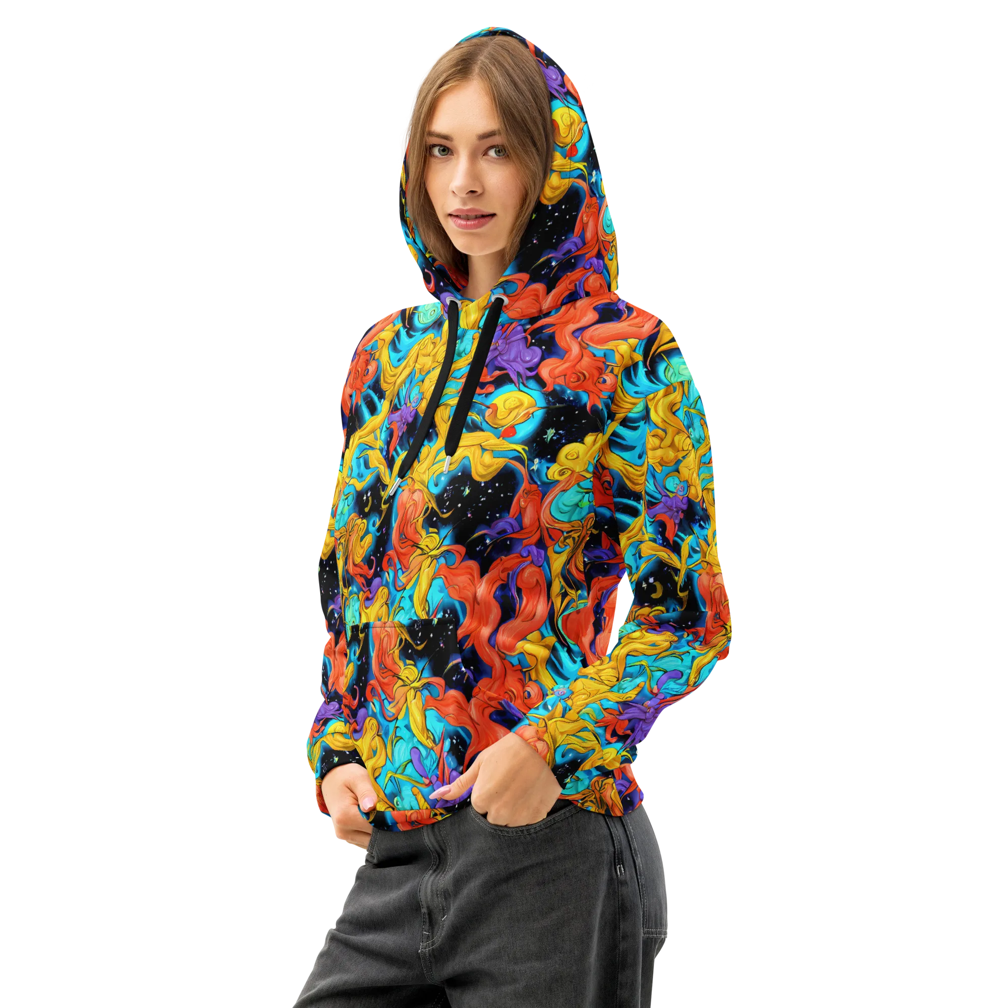 Tidal Dreams on Cotton Hoodie — Left Front