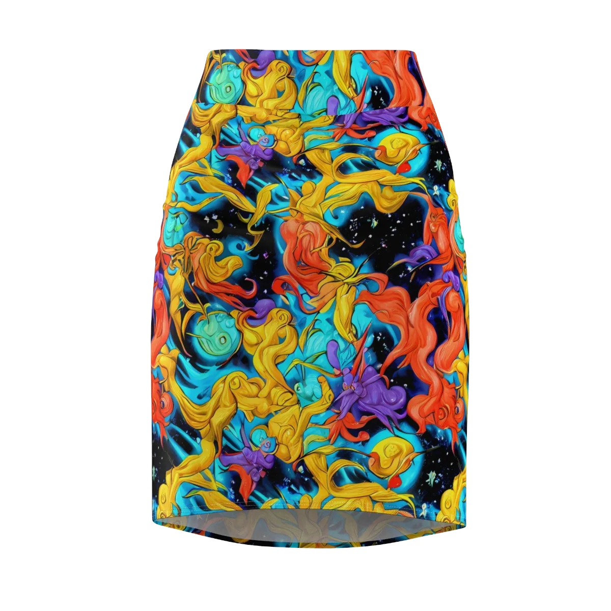Tidal Dreams on Pencil Skirt — Front
