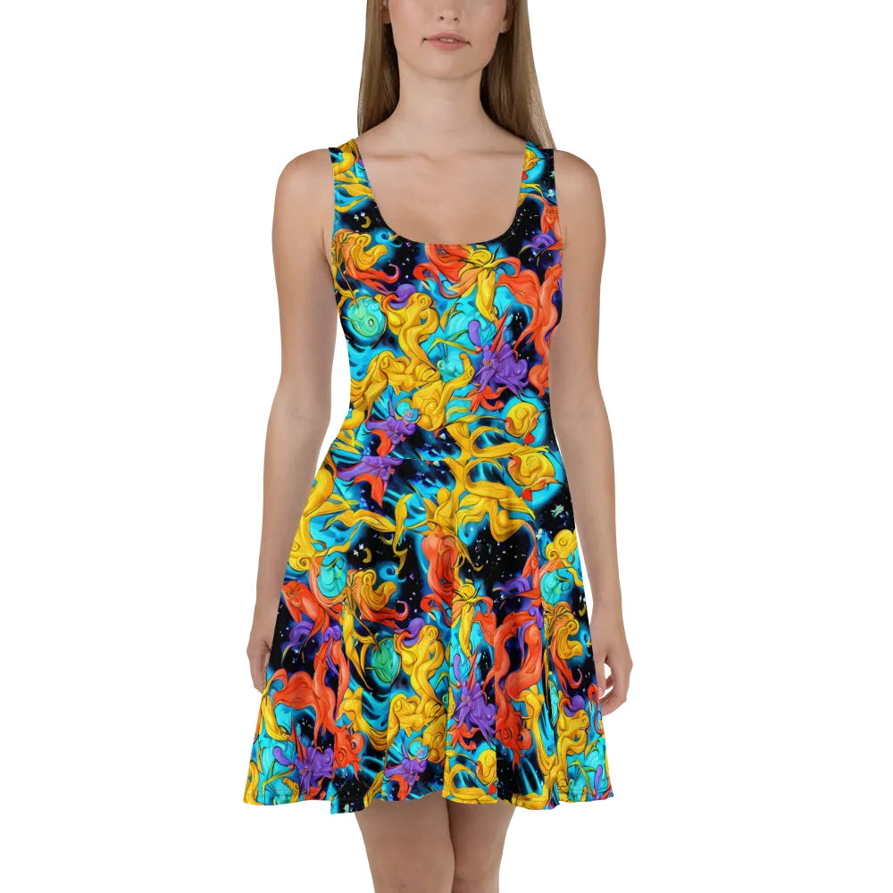 Tidal Dreams on Skater Dress — Front