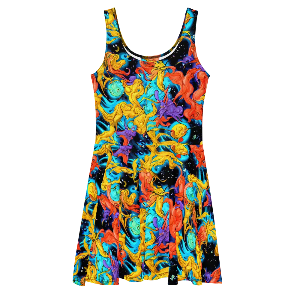 Tidal Dreams on Skater Dress — Front