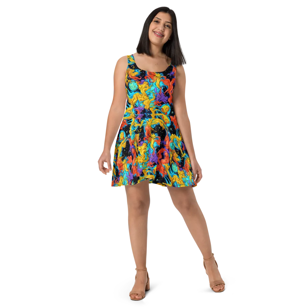 Tidal Dreams on Skater Dress — Front