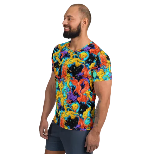 Tidal Dreams on a Men's Athletic T-Shirt