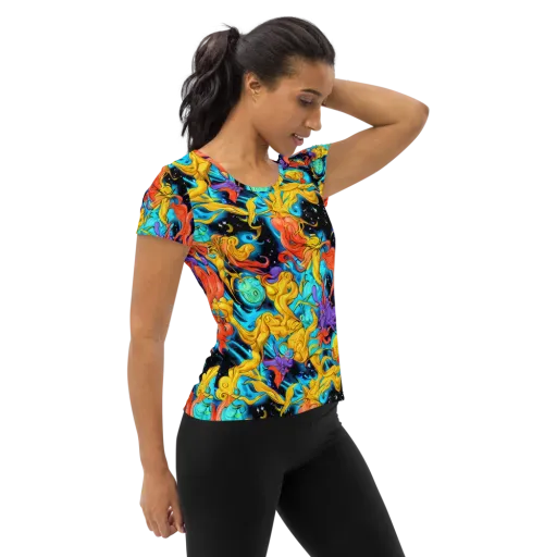 Tidal Dreams on a Women's Athletic T-Shirt