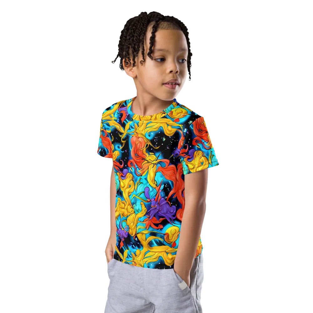 Tidal Dreams on Kids Crew Neck T-Shirt — Left Front