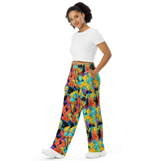Tidal Dreams on a Wide-Leg Pants