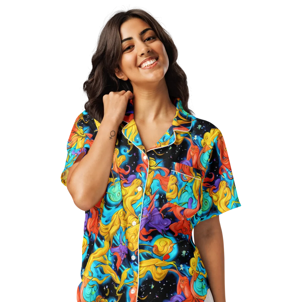 Tidal Dreams on Women's Short Sleeve Pajama Top — Front