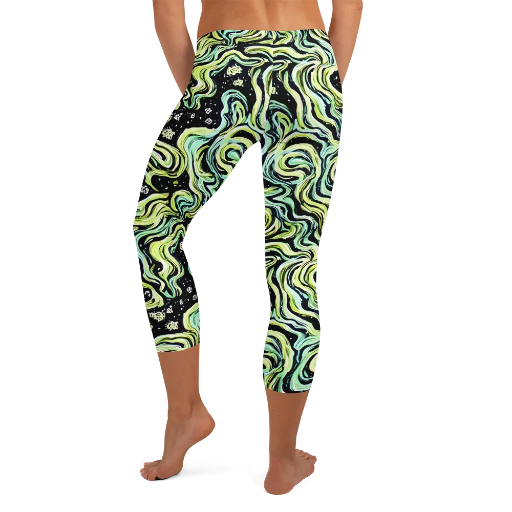 Celestial Slither on Capri Leggings — Back