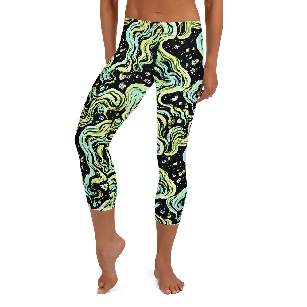 Celestial Slither on Capri Leggings — Front