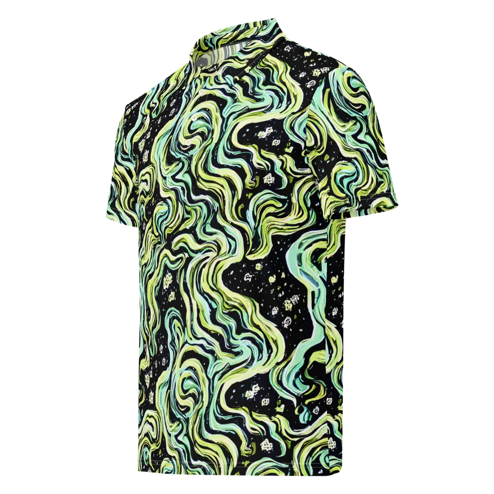 Celestial Slither on Men's Slim Fit Polo Shirt — Left Front