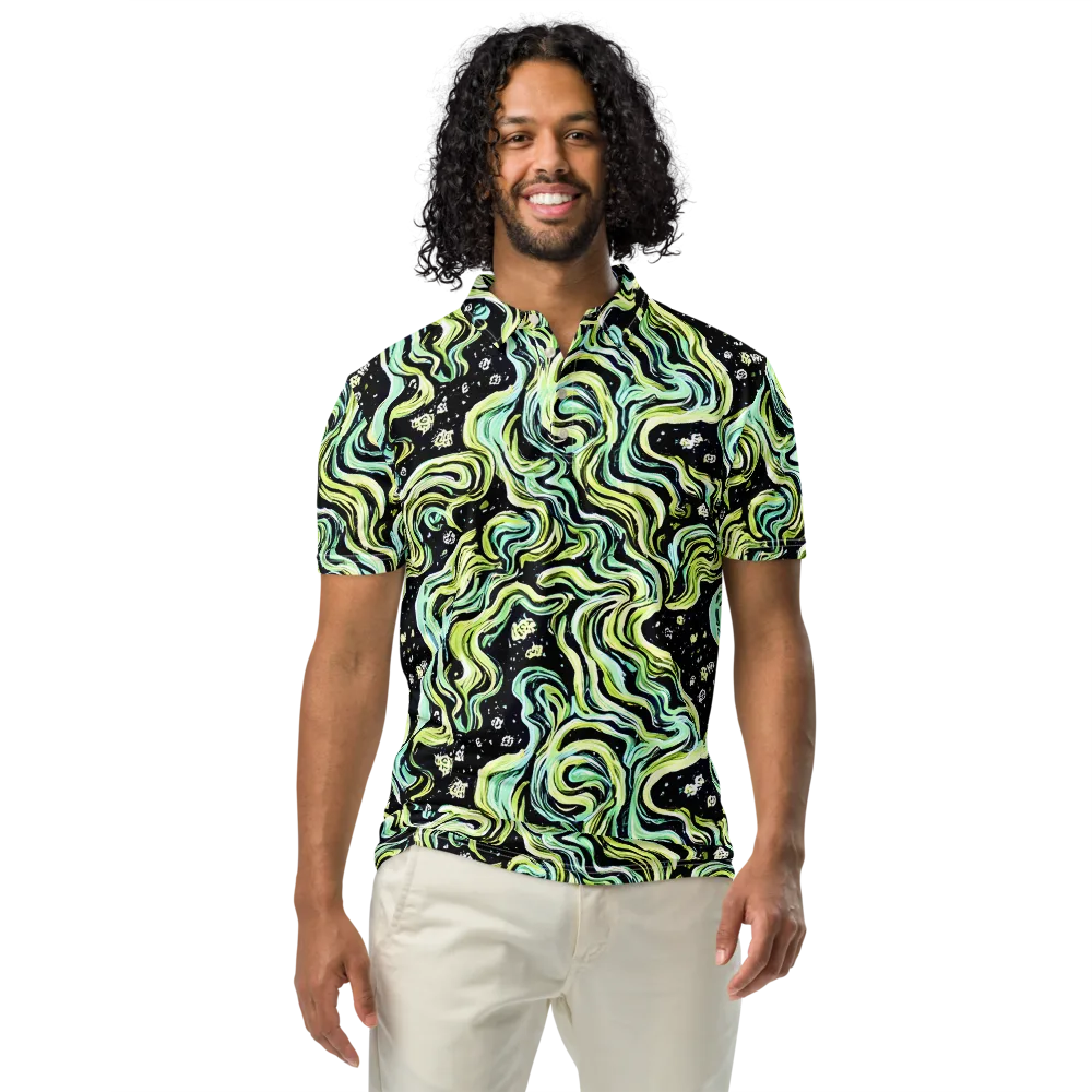 Celestial Slither on Men's Slim Fit Polo Shirt — Front