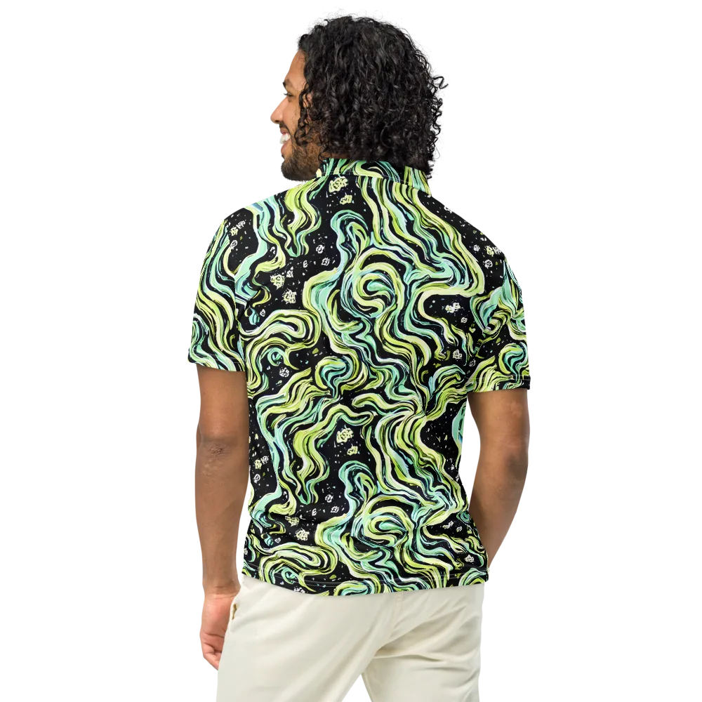 Celestial Slither on Men's Slim Fit Polo Shirt — Back