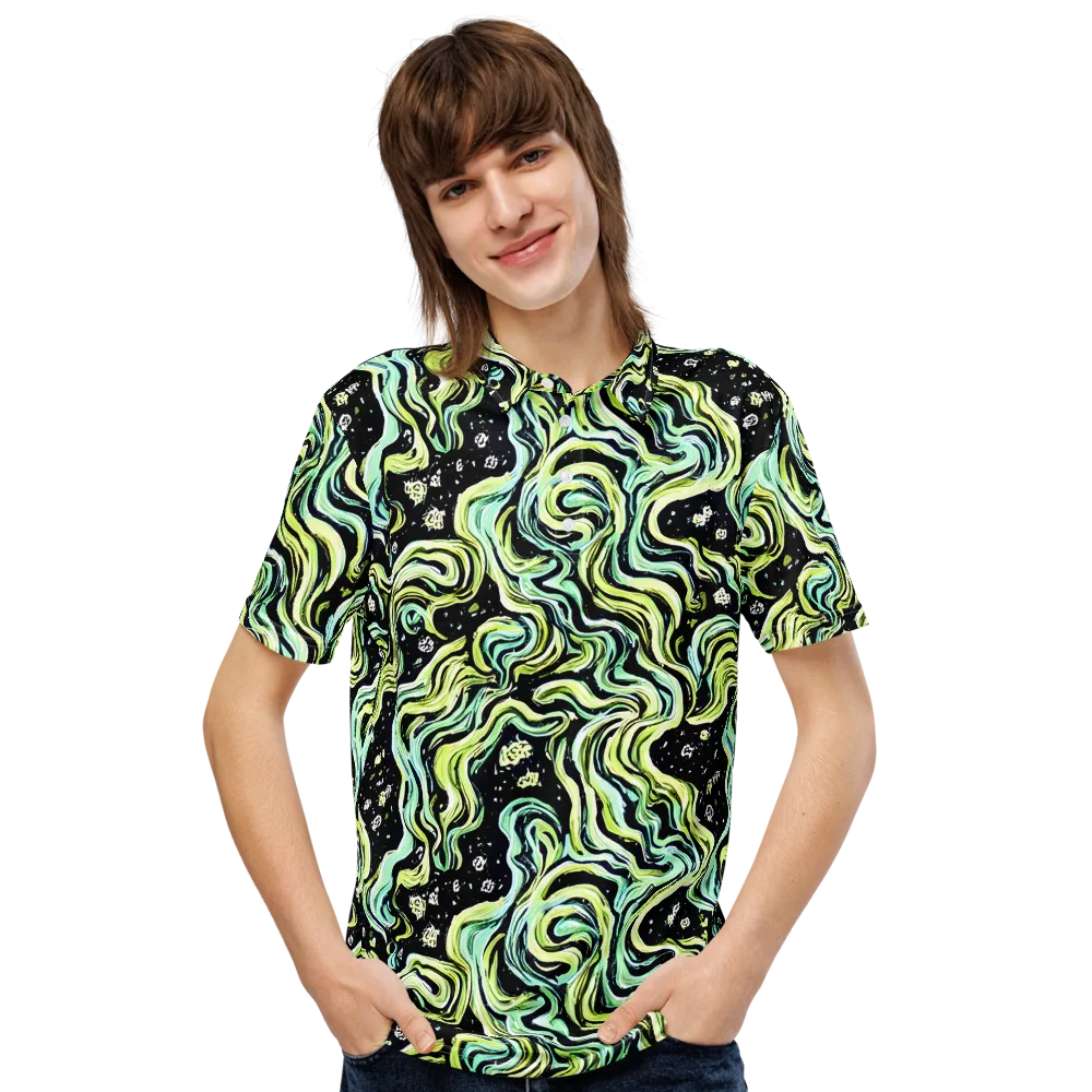 Celestial Slither on Men's Slim Fit Polo Shirt — Front