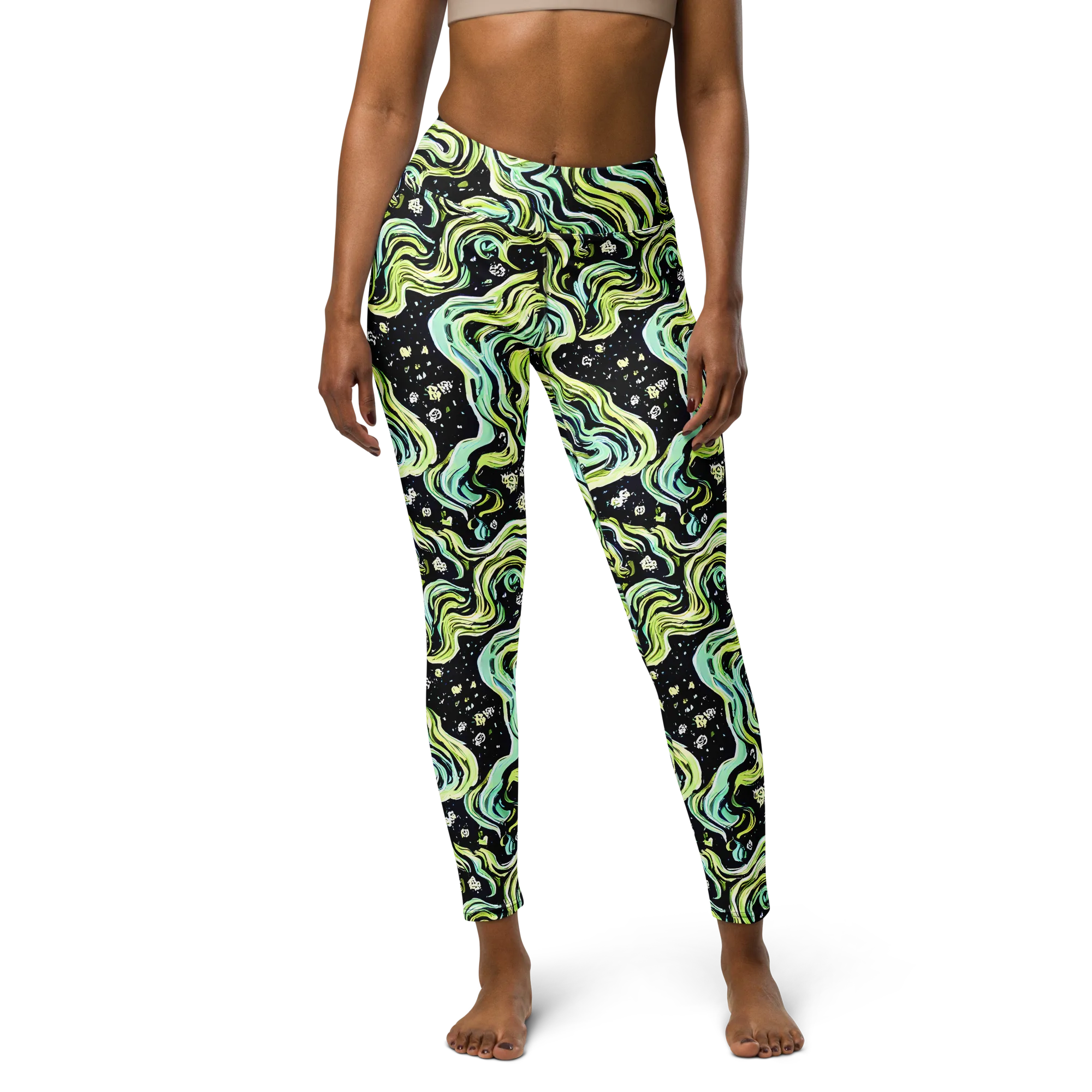 Celestial Slither on Yoga Leggings — Front
