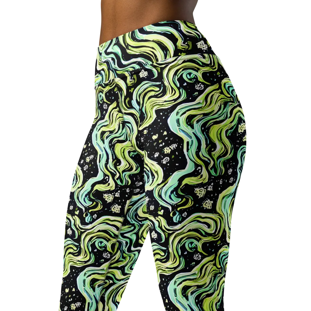 Celestial Slither on Yoga Leggings — Left Front