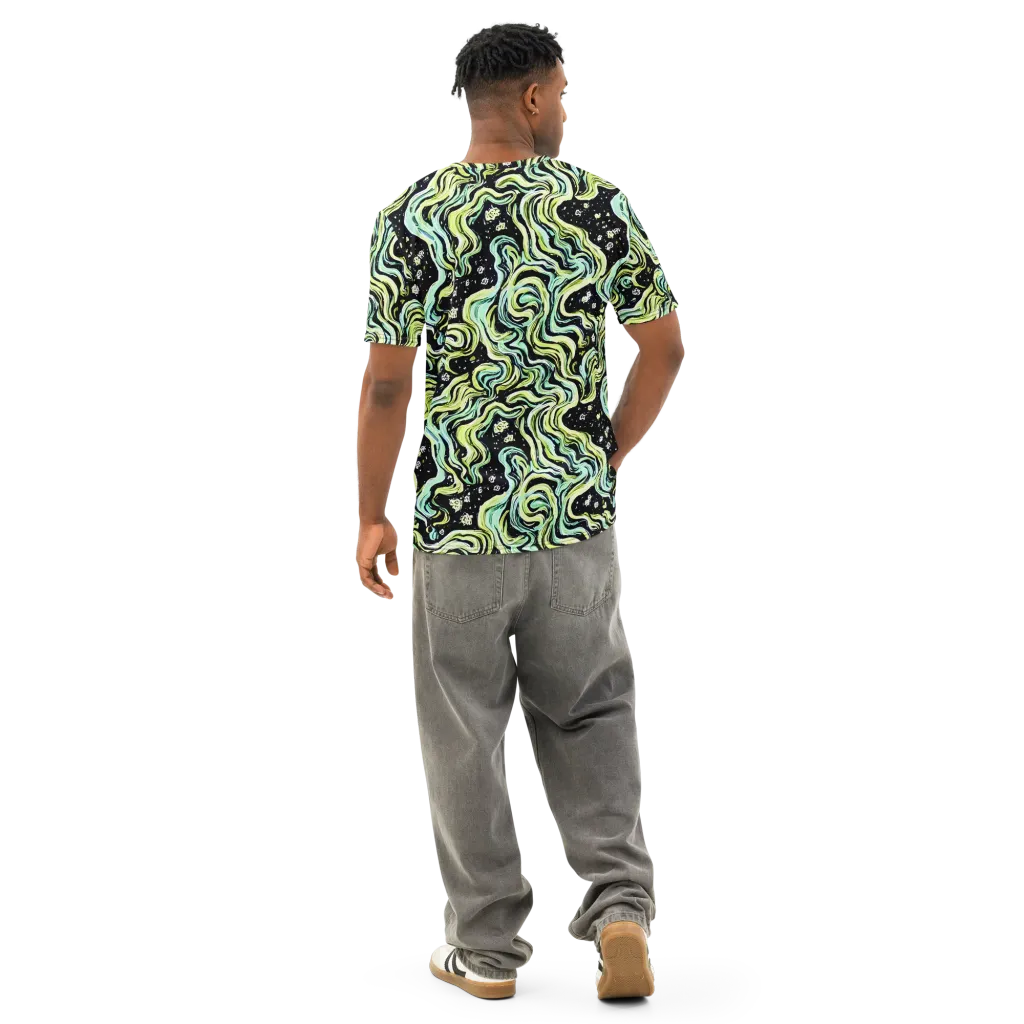 Celestial Slither on Men's Cotton Crew Neck T-Shirt — Back