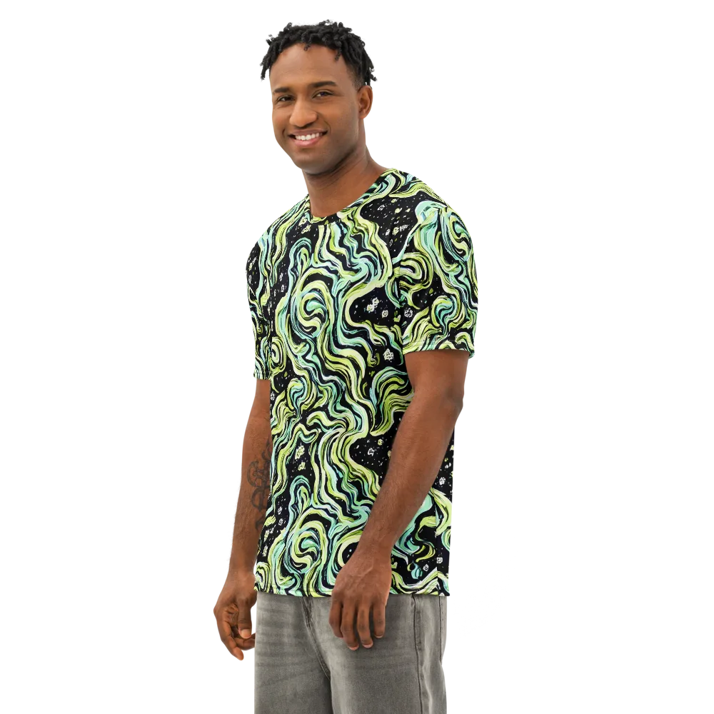Celestial Slither on Men's Cotton Crew Neck T-Shirt — Left Front