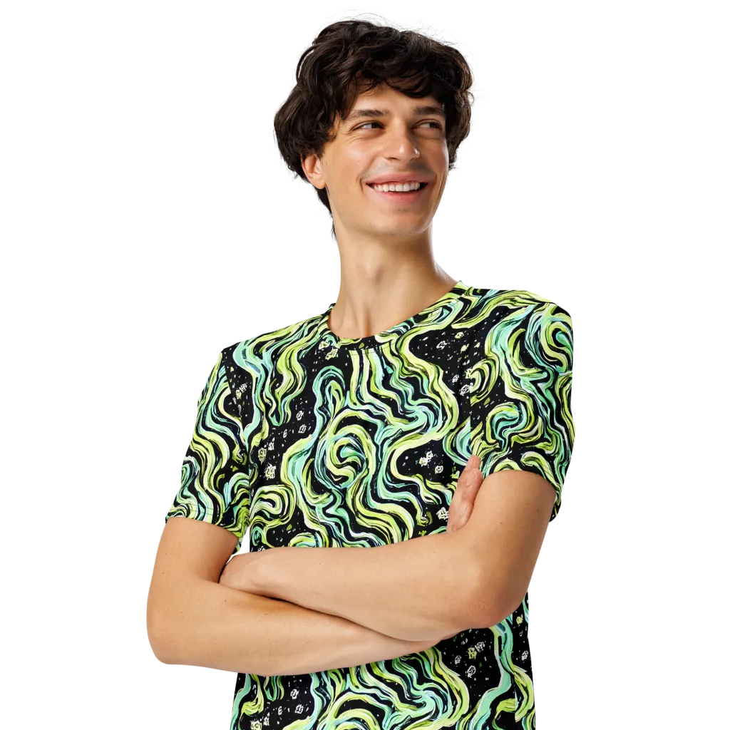 Celestial Slither on Men's Crew Neck T-Shirt — Left Front