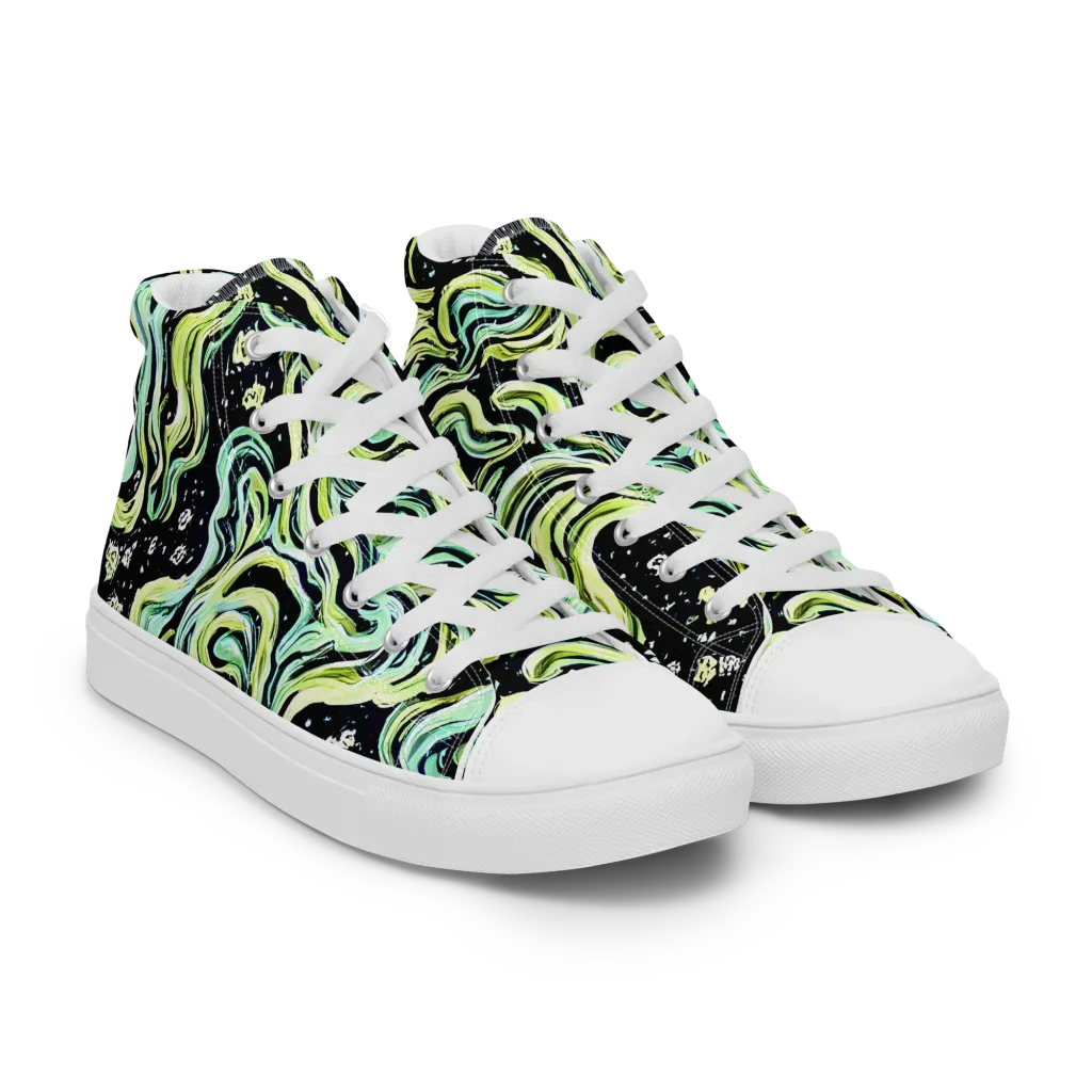 Celestial Slither on Men's High Top Canvas Shoes — Right Front