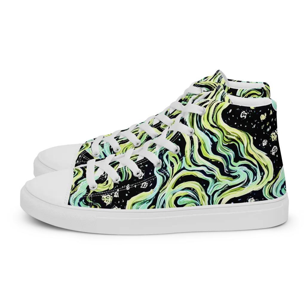 Celestial Slither on Men's High Top Canvas Shoes — Left