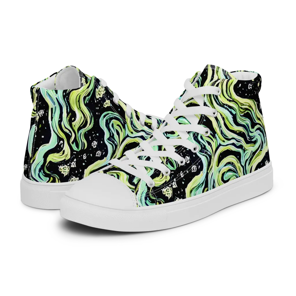 Celestial Slither on Men's High Top Canvas Shoes — Left