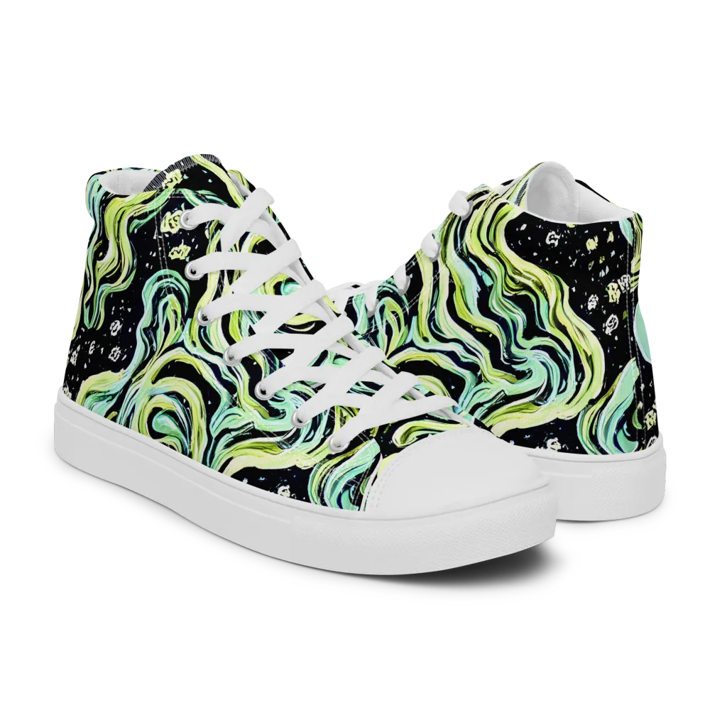 Celestial Slither on Men's High Top Canvas Shoes — Right