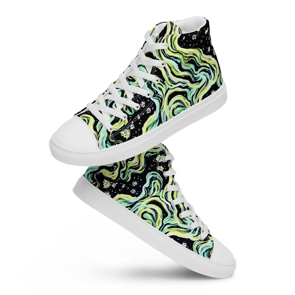 Celestial Slither on Men's High Top Canvas Shoes — Front