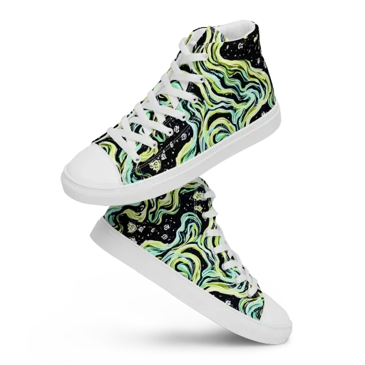 Celestial Slither on a Men's High Top Canvas Shoes