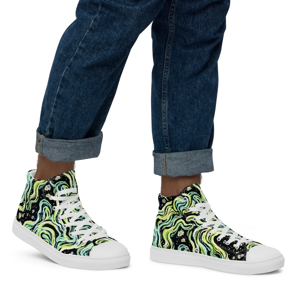 Celestial Slither on Men's High Top Canvas Shoes — Right