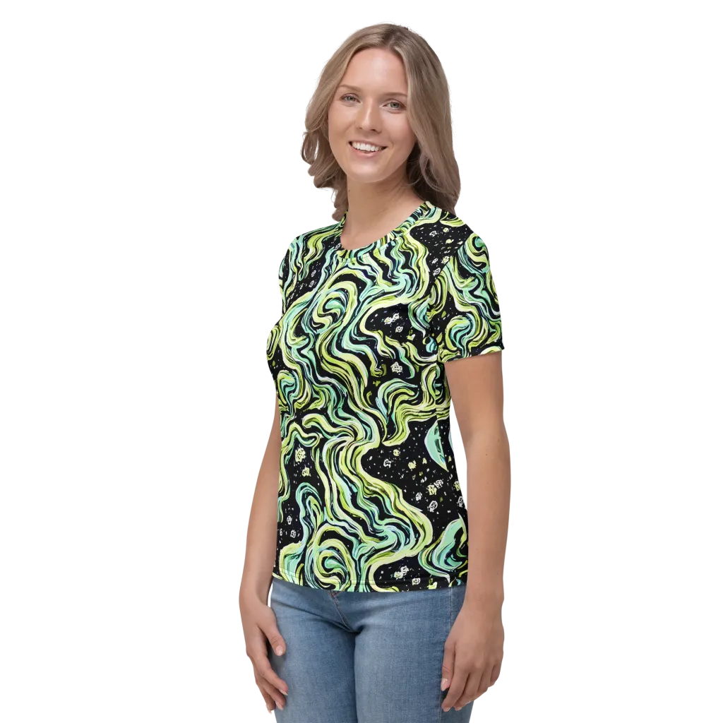 Celestial Slither on Women's Crew Neck T-Shirt — Left