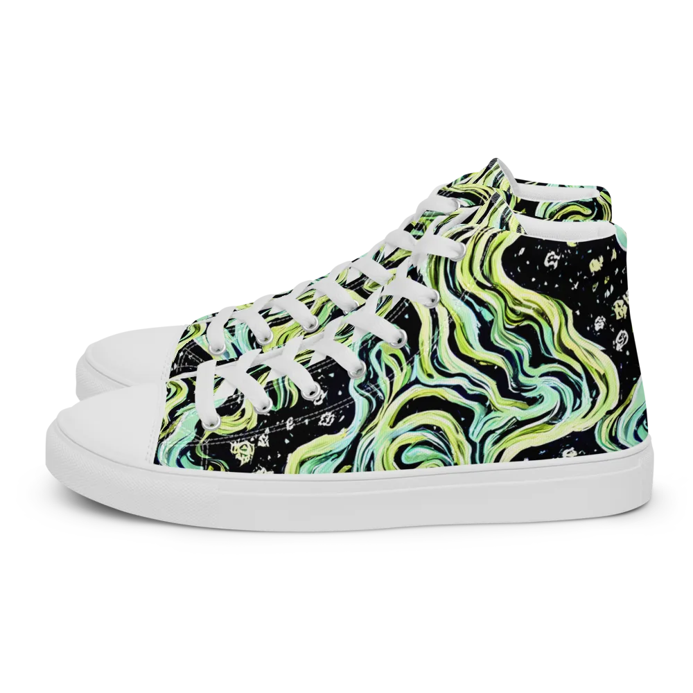 Celestial Slither on Women's High Top Canvas Shoes — Left