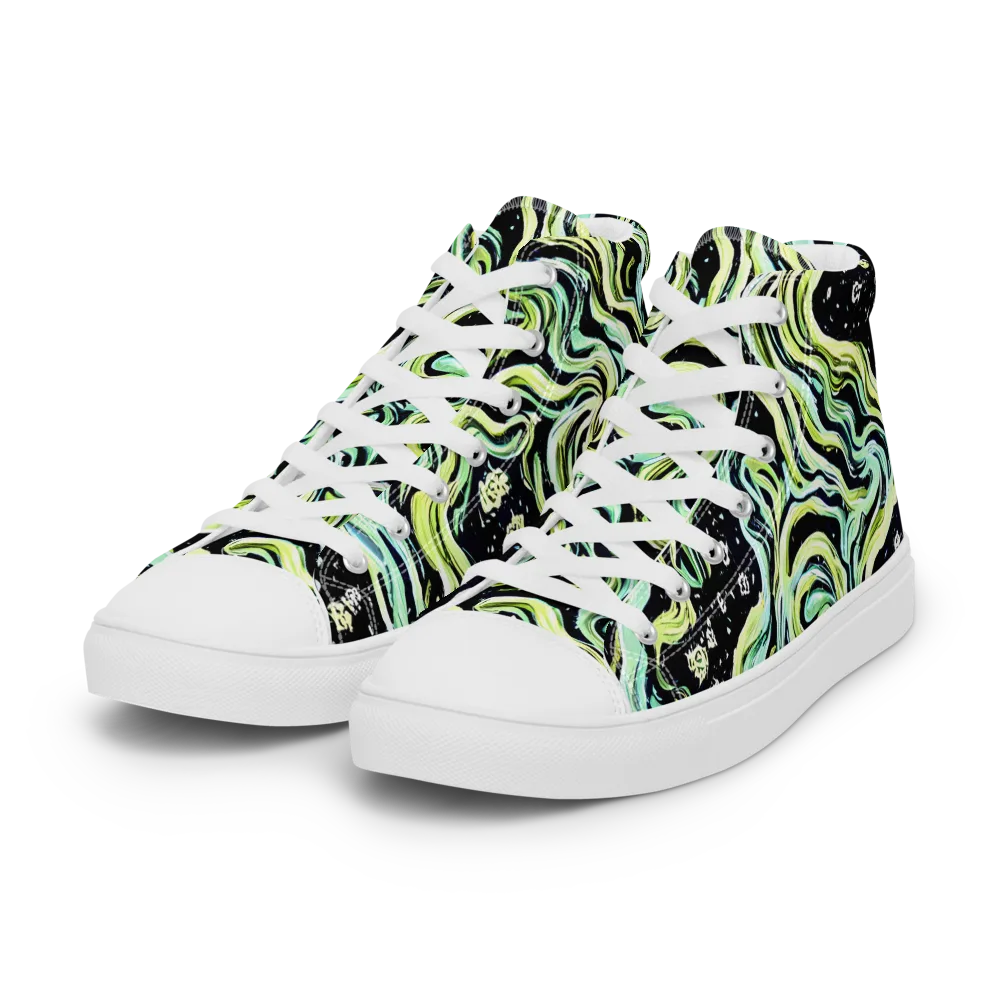 Celestial Slither on Women's High Top Canvas Shoes — Left Front