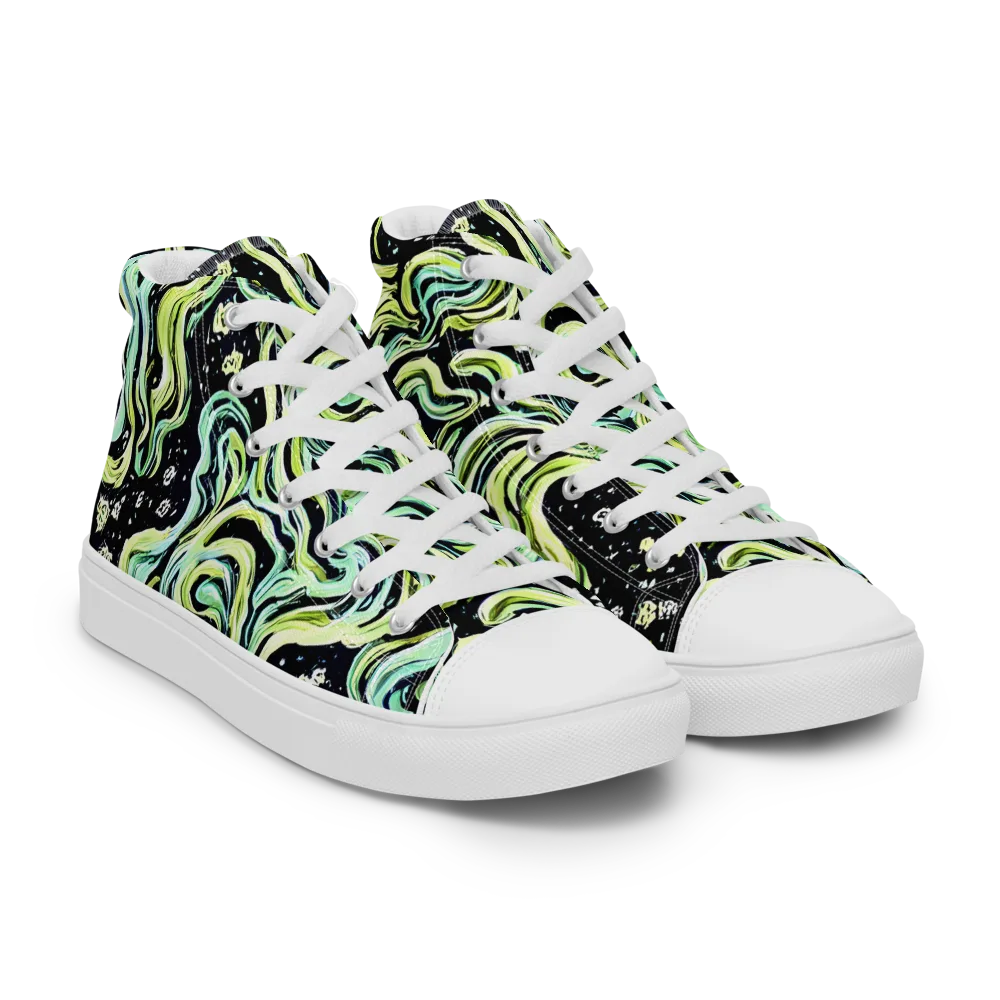 Celestial Slither on Women's High Top Canvas Shoes — Right Front