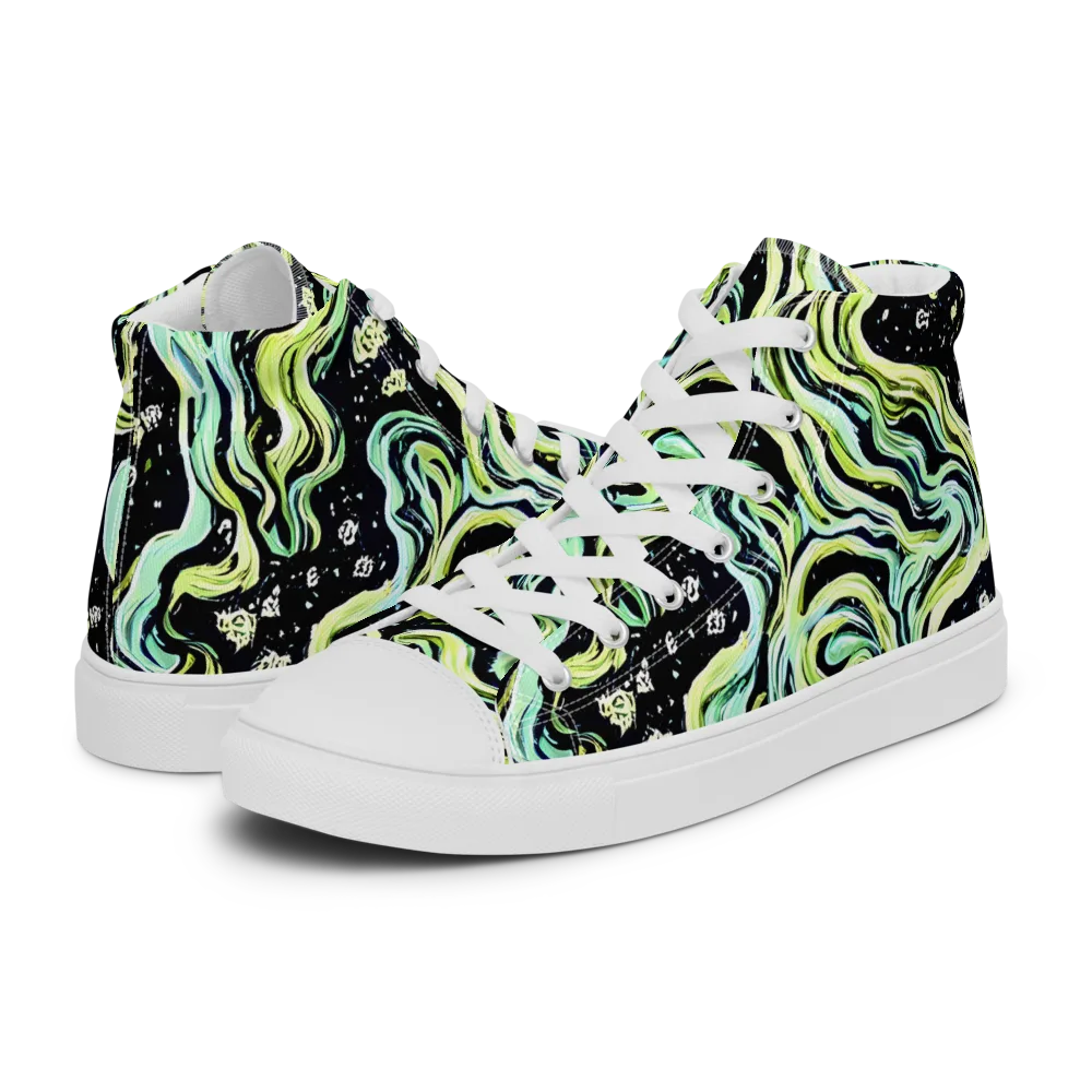 Celestial Slither on Women's High Top Canvas Shoes — Left