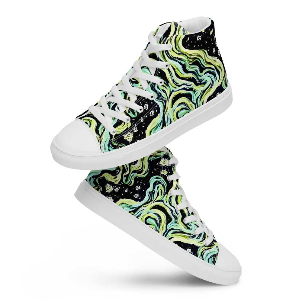 Celestial Slither on Women's High Top Canvas Shoes — Front
