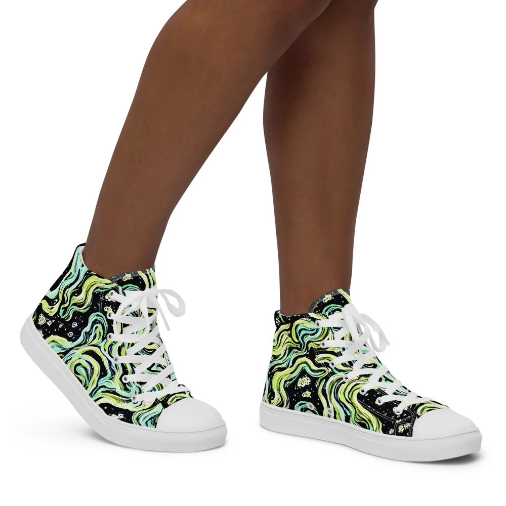 Celestial Slither on Women's High Top Canvas Shoes — Right