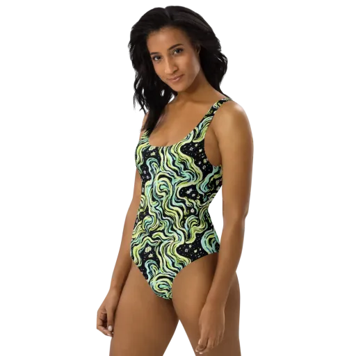 Celestial Slither on a One-Piece Swimsuit