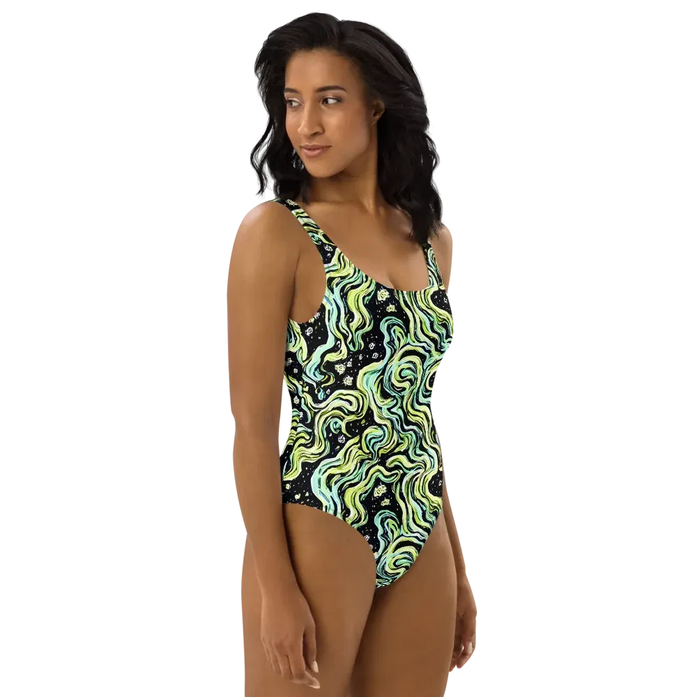 Celestial Slither on One-Piece Swimsuit — Right