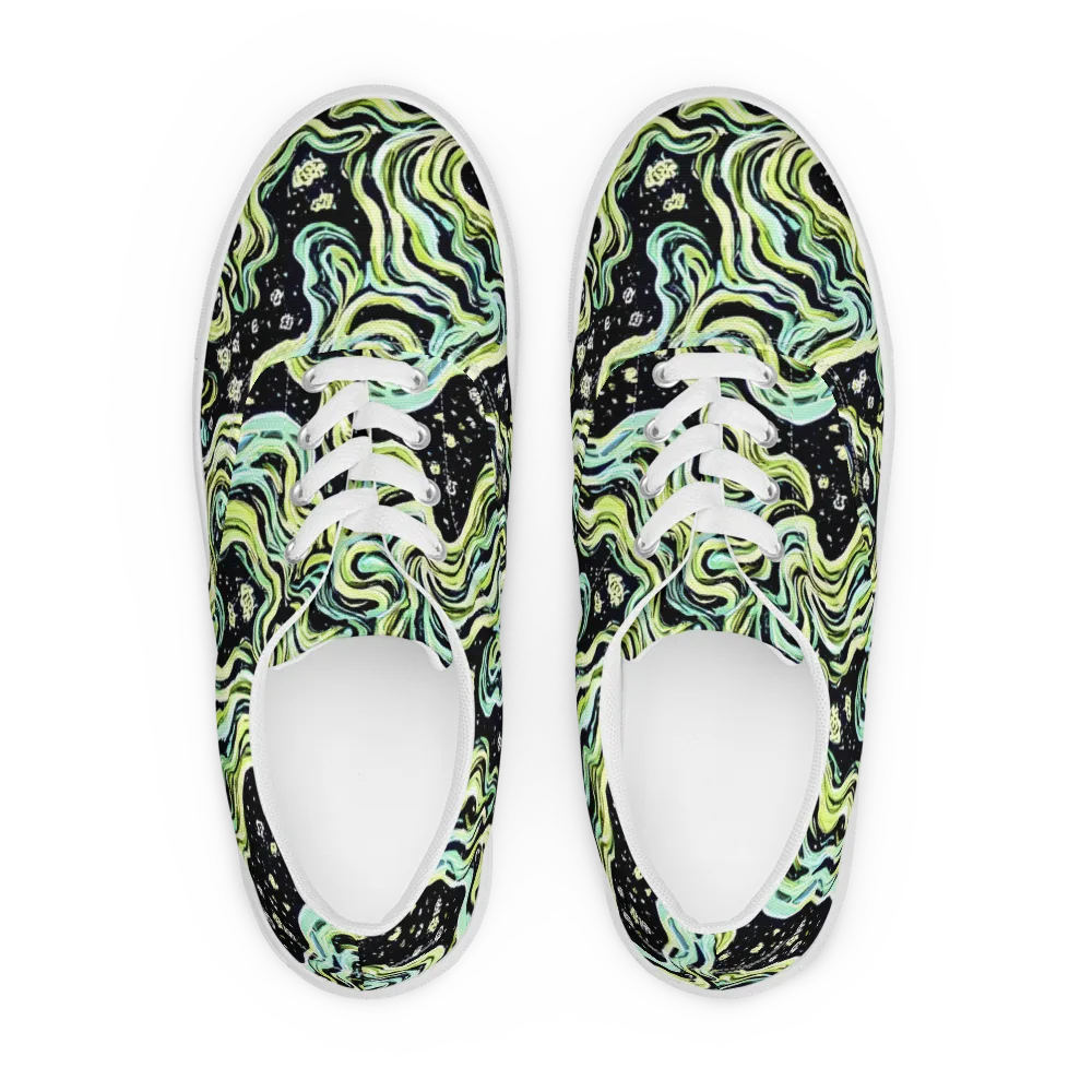 Celestial Slither on Men's Lace-Up Canvas Shoes — Front