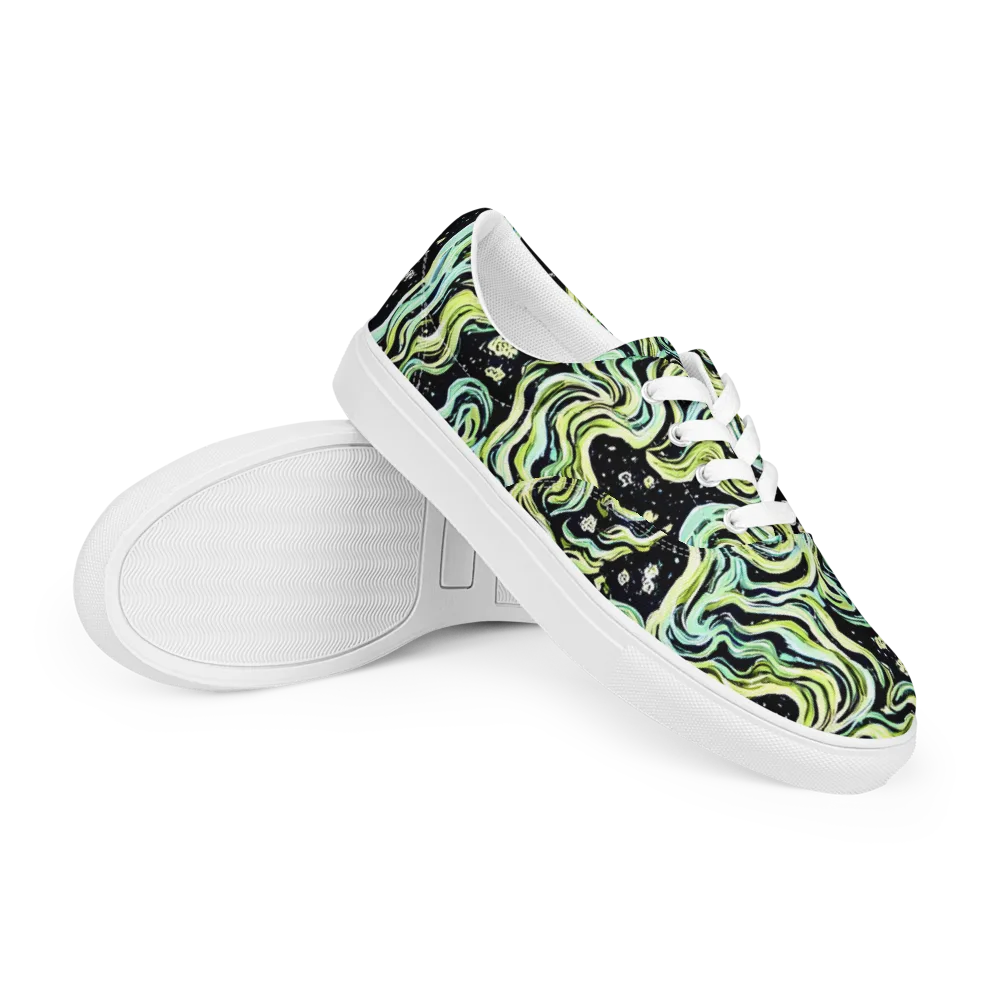 Celestial Slither on Men's Lace-Up Canvas Shoes — Right Front