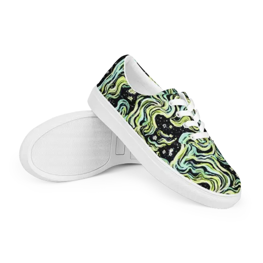 Celestial Slither on a Men's Lace-Up Canvas Shoes