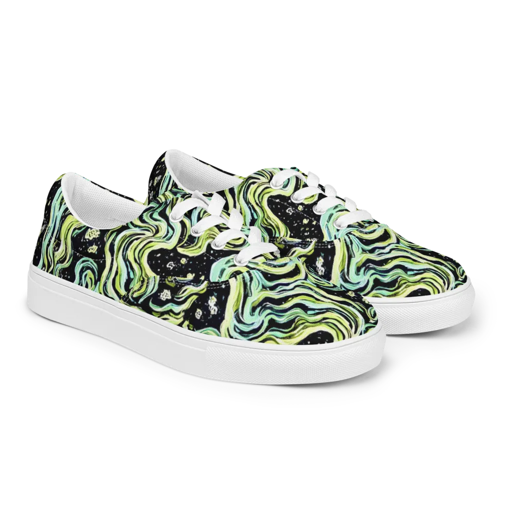 Celestial Slither on Men's Lace-Up Canvas Shoes — Right Front